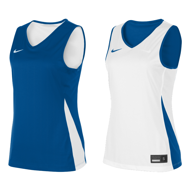 Womens Basketball Reversible Jersey - Royal Blue/White
